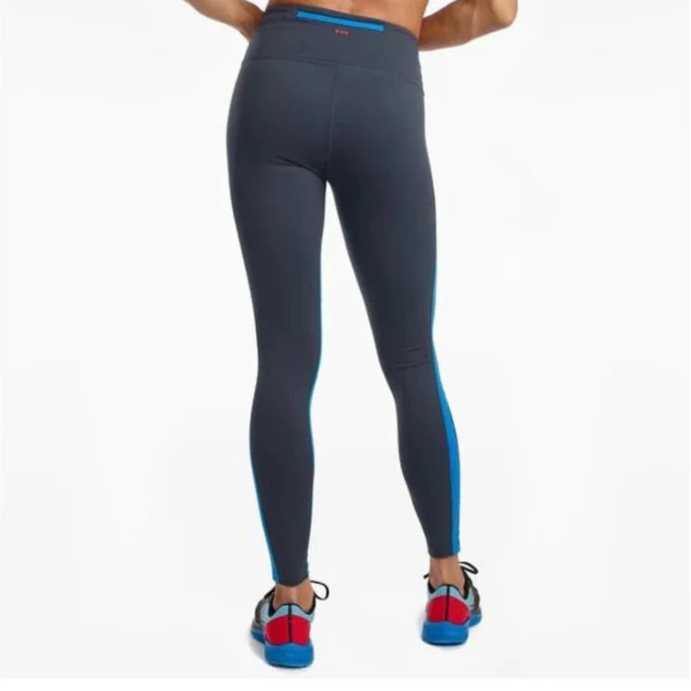 Saucony Fortify Tights Women's Small Blue Stretch Skinny Leg Activewear JDM775